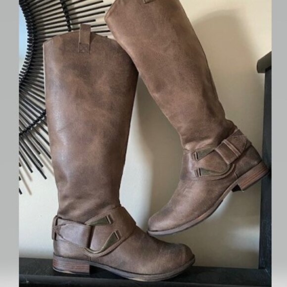 Brown Western Knee-High Boots - Picture 1 of 5